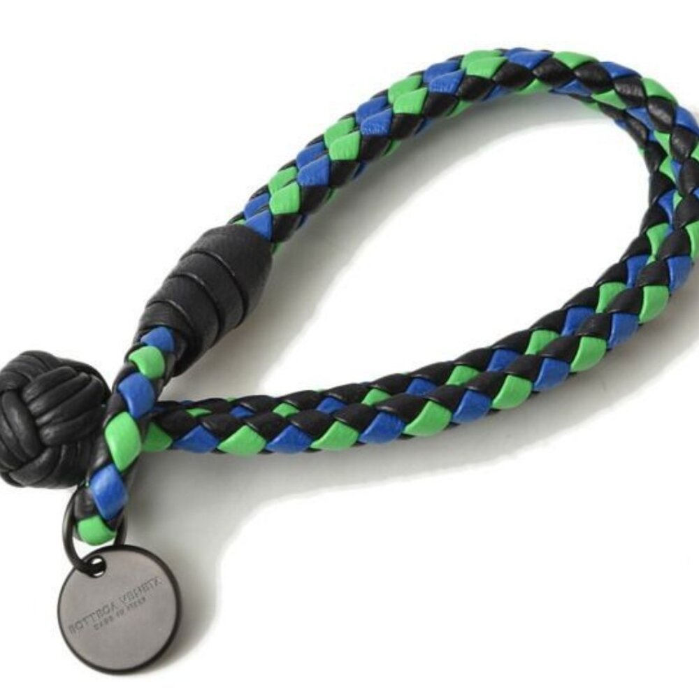 Bottega Veneta Bracelet Bangle Intrecciato Double Blue Green